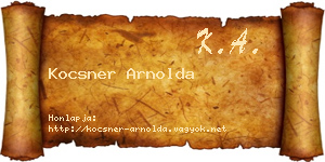Kocsner Arnolda névjegykártya